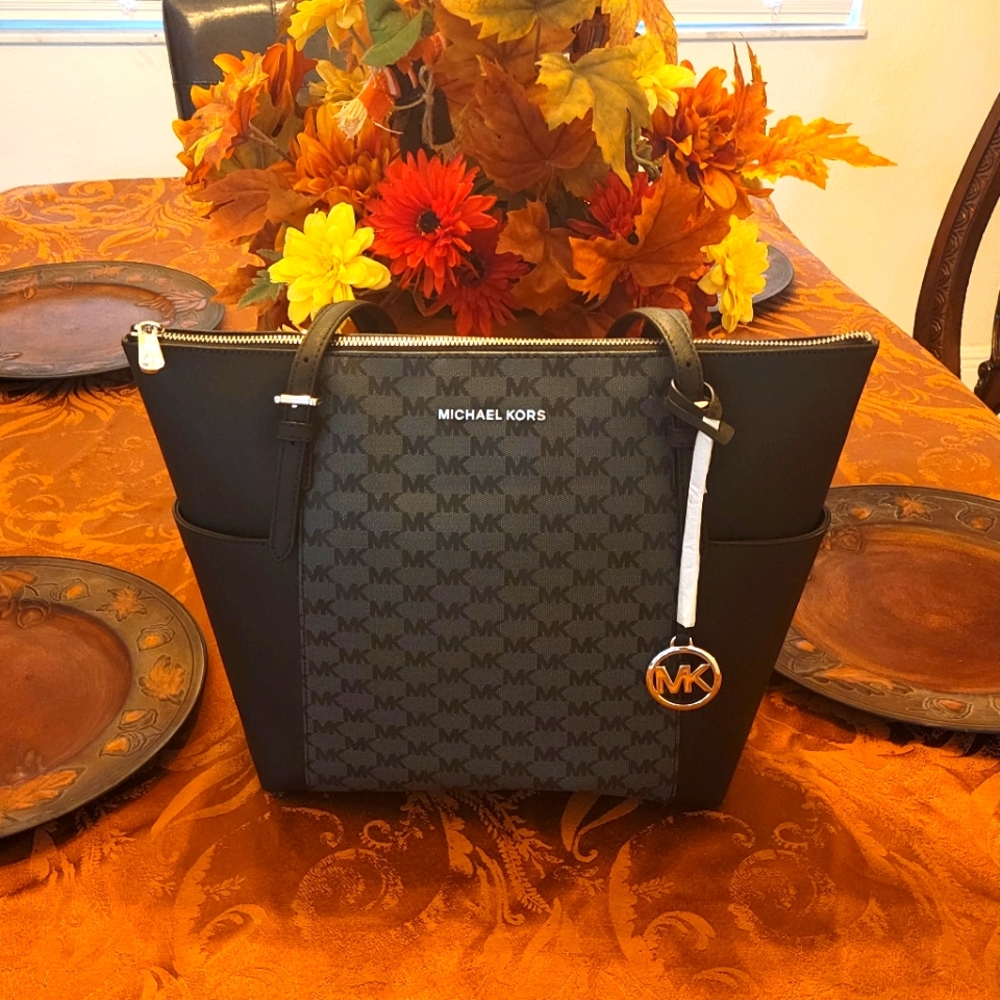 NWT Michael Kors Black Tote Purse